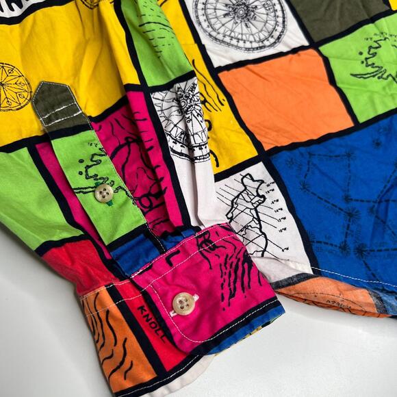 Tommy Hilfiger Map Print Button Up Shirt Men’s M Mauritius Colorful Topographic - Picture 6 of 6